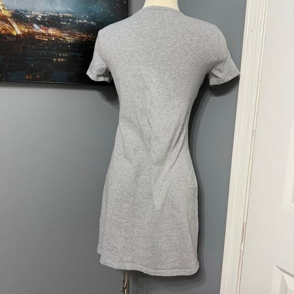 DKNY Gray Logo T-Shirt Dress Size XS– Casual Short Sleeve Cotton Blend - Picture 2 of 5